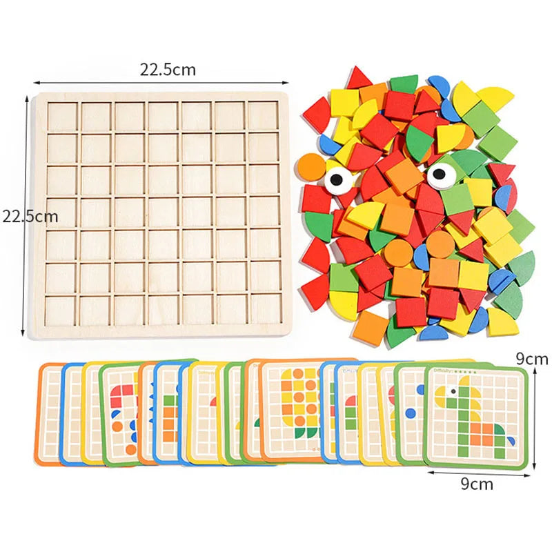 Colorful Kids Wooden Puzzle Set