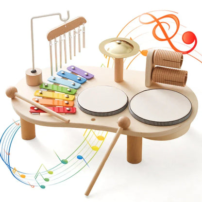 Kids Wooden Music Center - Toy Instrument Set for Toddlers