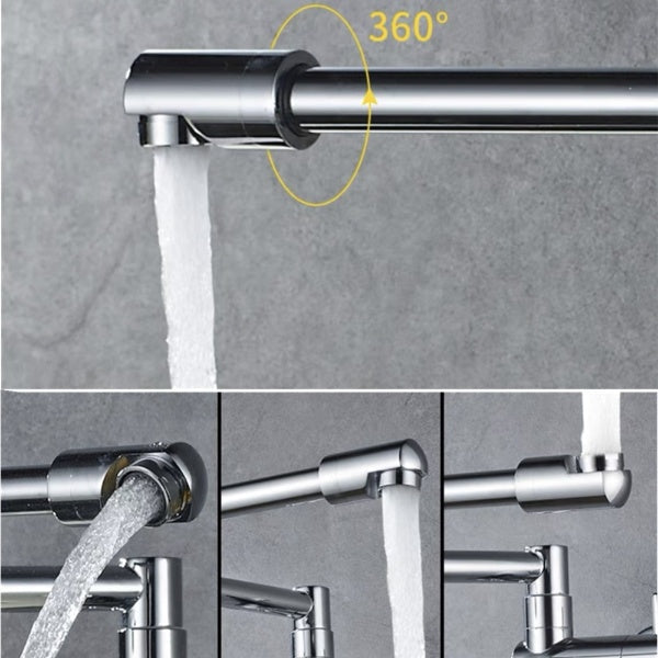 Space-Saving Foldable Chrome Kitchen Faucet