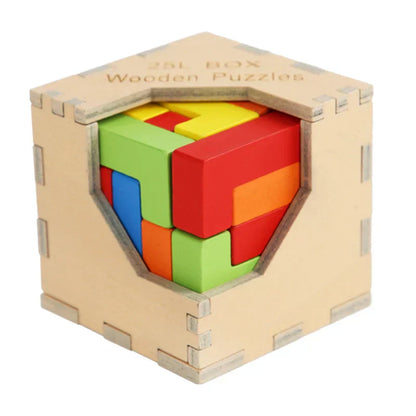 Interactive 3D Wood Tetris Brain Teaser Puzzle