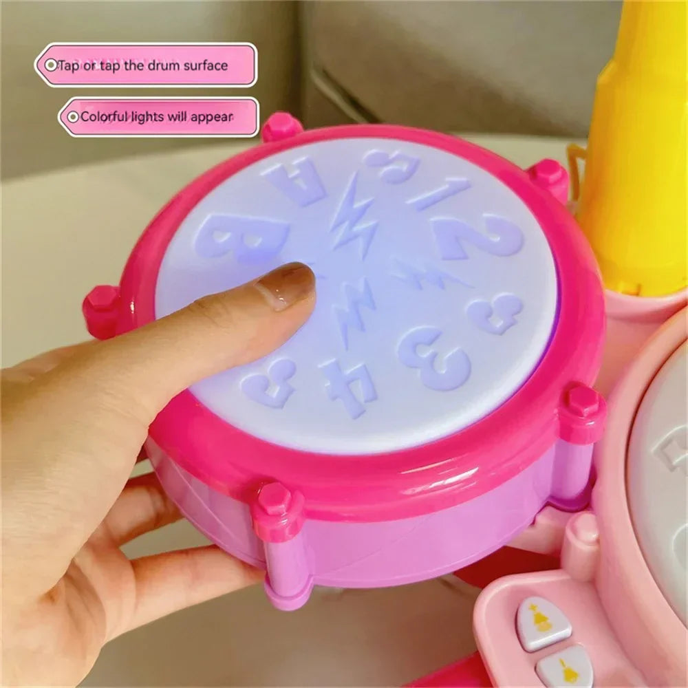 Fun Kids Drum Set with Lights and Music Sounds