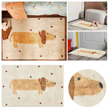 Plush Kids Rug with Cute Dog Design