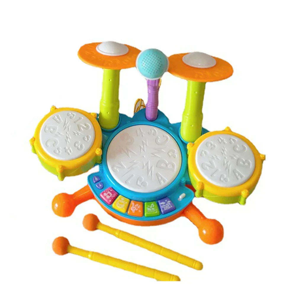 Fun Kids Drum Set with Lights and Music Sounds