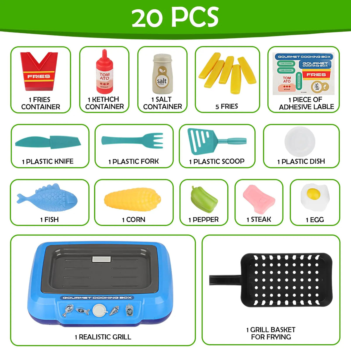 Fun Kids Cooking Play Kitchen Set