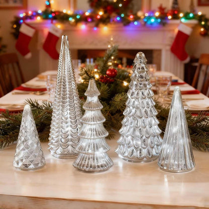 Modern Silver 5pc LED Christmas Tree Decor Lights - Yeezlab