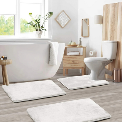 Luxury Bathroom Mat Set Soft Anti Slip Memory Foam