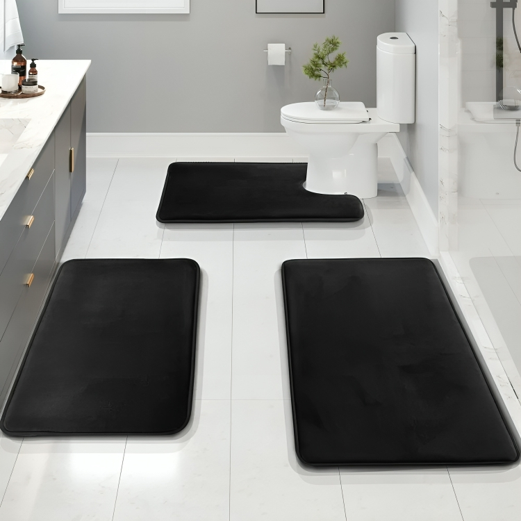 Luxury Bathroom Mat Set Soft Anti Slip Memory Foam
