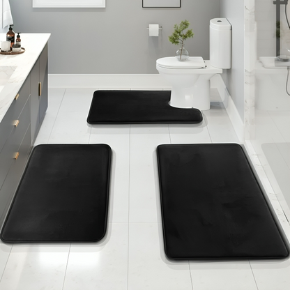 Luxury Bathroom Mat Set Soft Anti Slip Memory Foam