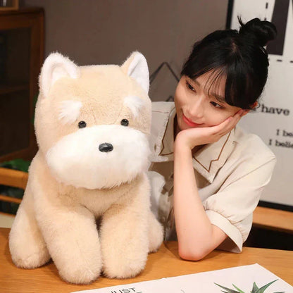 Cuddly Grey Beige Schnauzer Dog Soft Toy