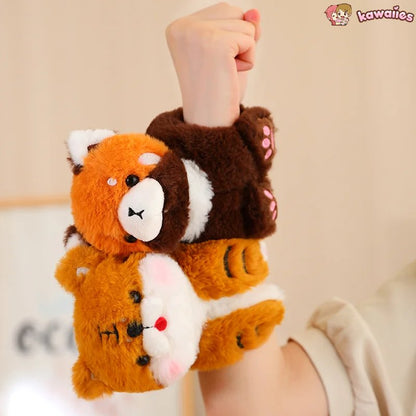 Cute Animal Snap On Wristband Plush Toy Set