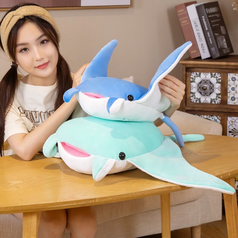 Cute Blue Manta Ray Soft Plush Toy - Yeezlab