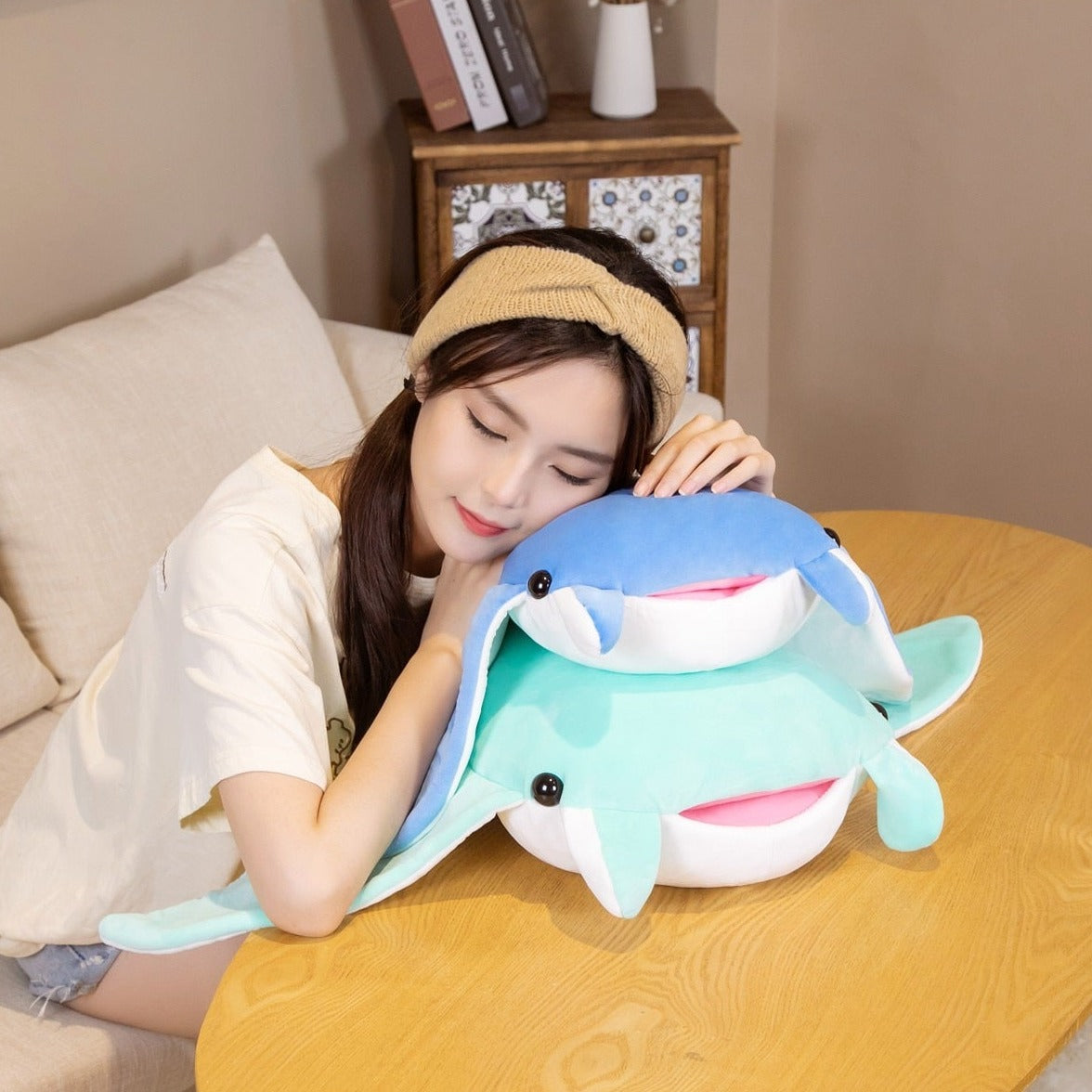 Cute Blue Manta Ray Soft Plush Toy