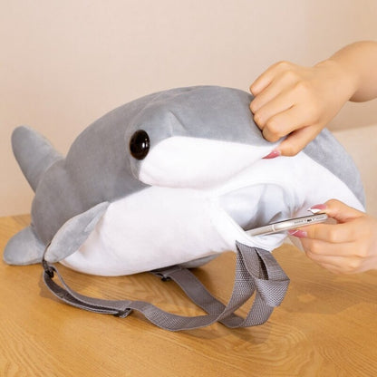 Cute Shark Soft Plush Backpack