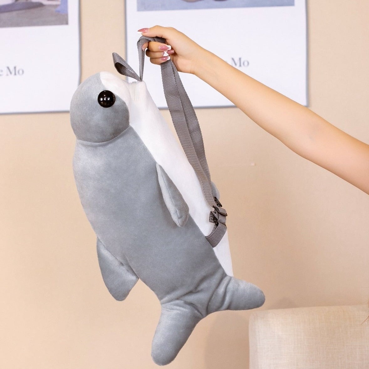 Cute Shark Soft Plush Backpack