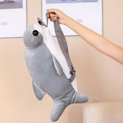 Cute Shark Soft Plush Backpack