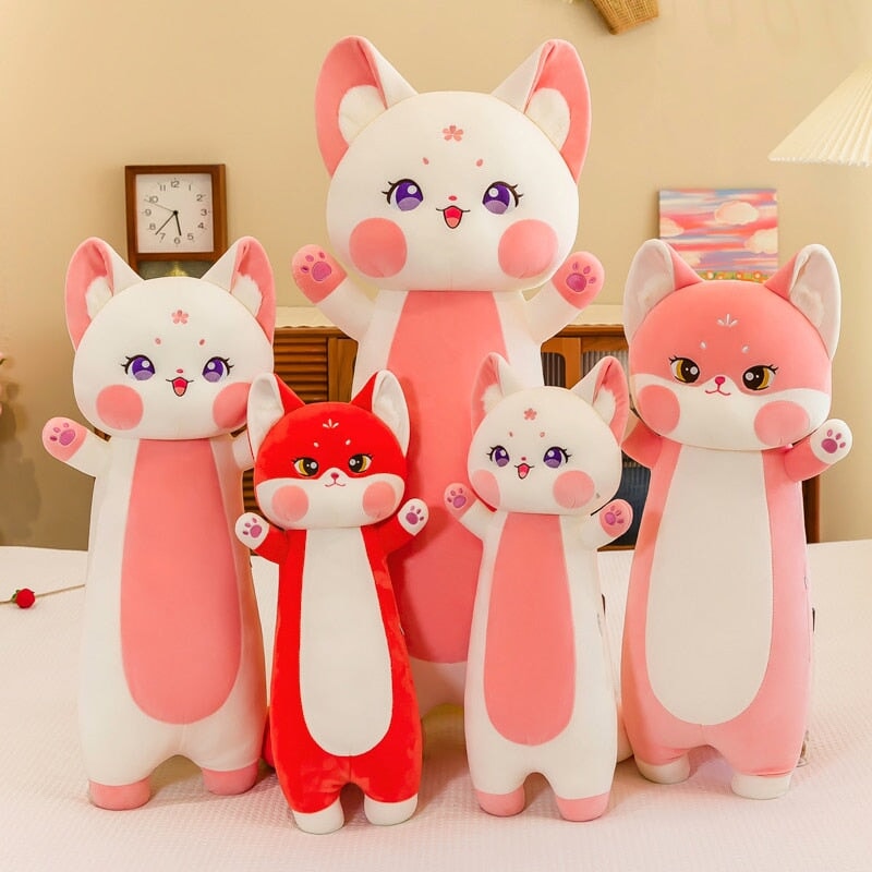 Soft Pink Anime Fox Plush Toy