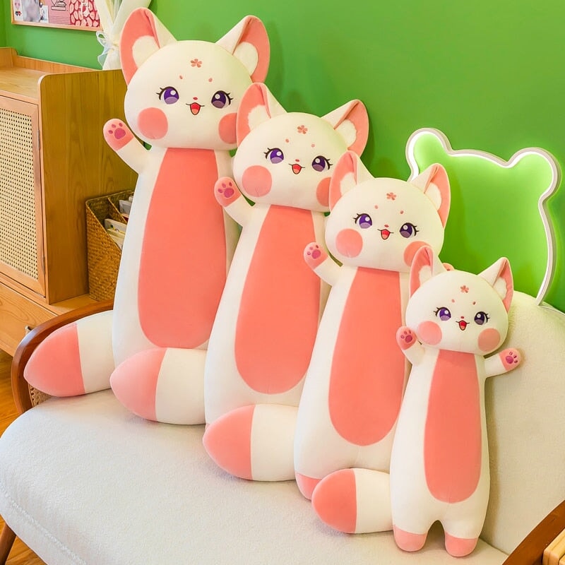Soft Pink Anime Fox Plush Toy