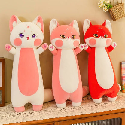 Soft Pink Anime Fox Plush Toy