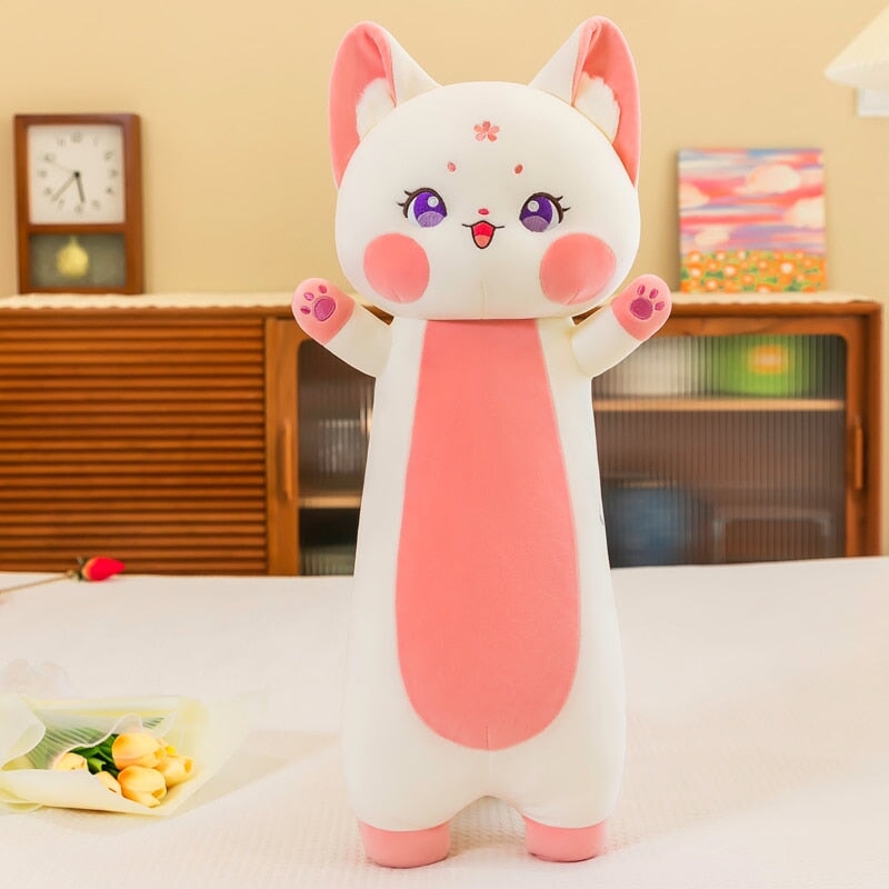 Soft Pink Anime Fox Plush Toy