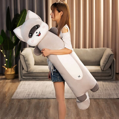 Cuddly Cat and Raccoon Soft Plush Toys