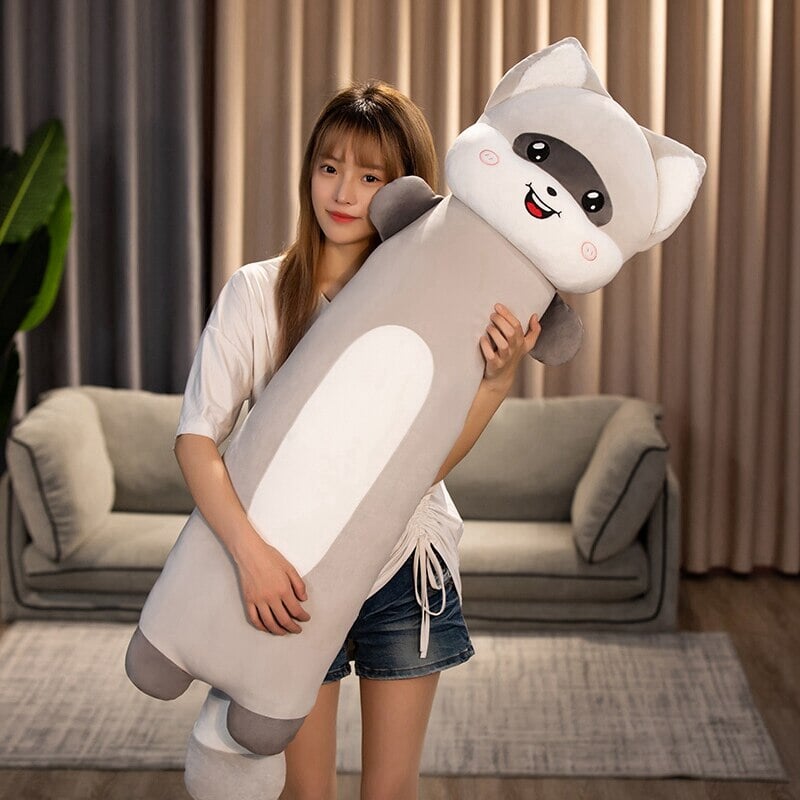 Cuddly Cat and Raccoon Soft Plush Toys