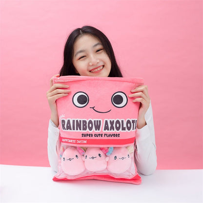 Colorful Axolotl Sweet Treat Plush Bag