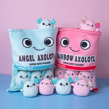 Colorful Axolotl Sweet Treat Plush Bag