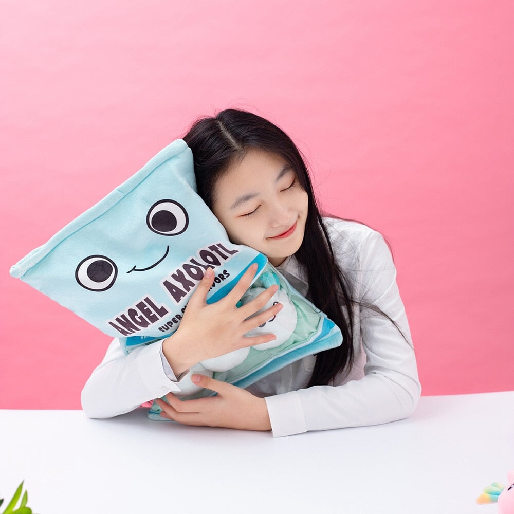 Colorful Axolotl Sweet Treat Plush Bag