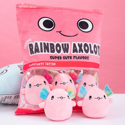 Colorful Axolotl Sweet Treat Plush Bag - Yeezlab
