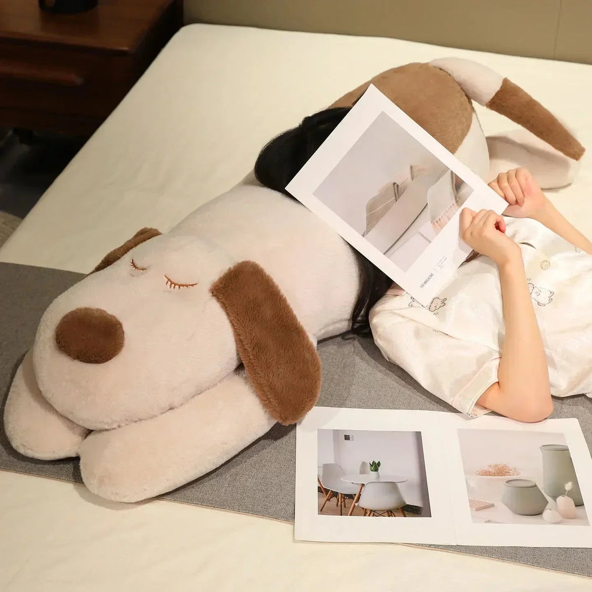 Cuddly Soft Plush Puppy Pillow