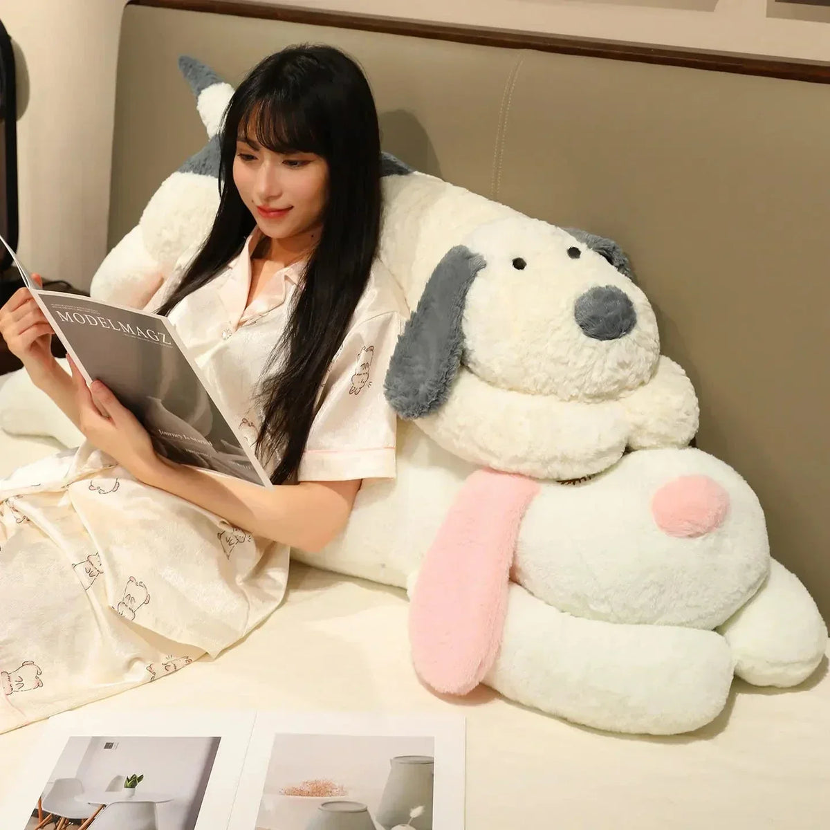 Cuddly Soft Plush Puppy Pillow