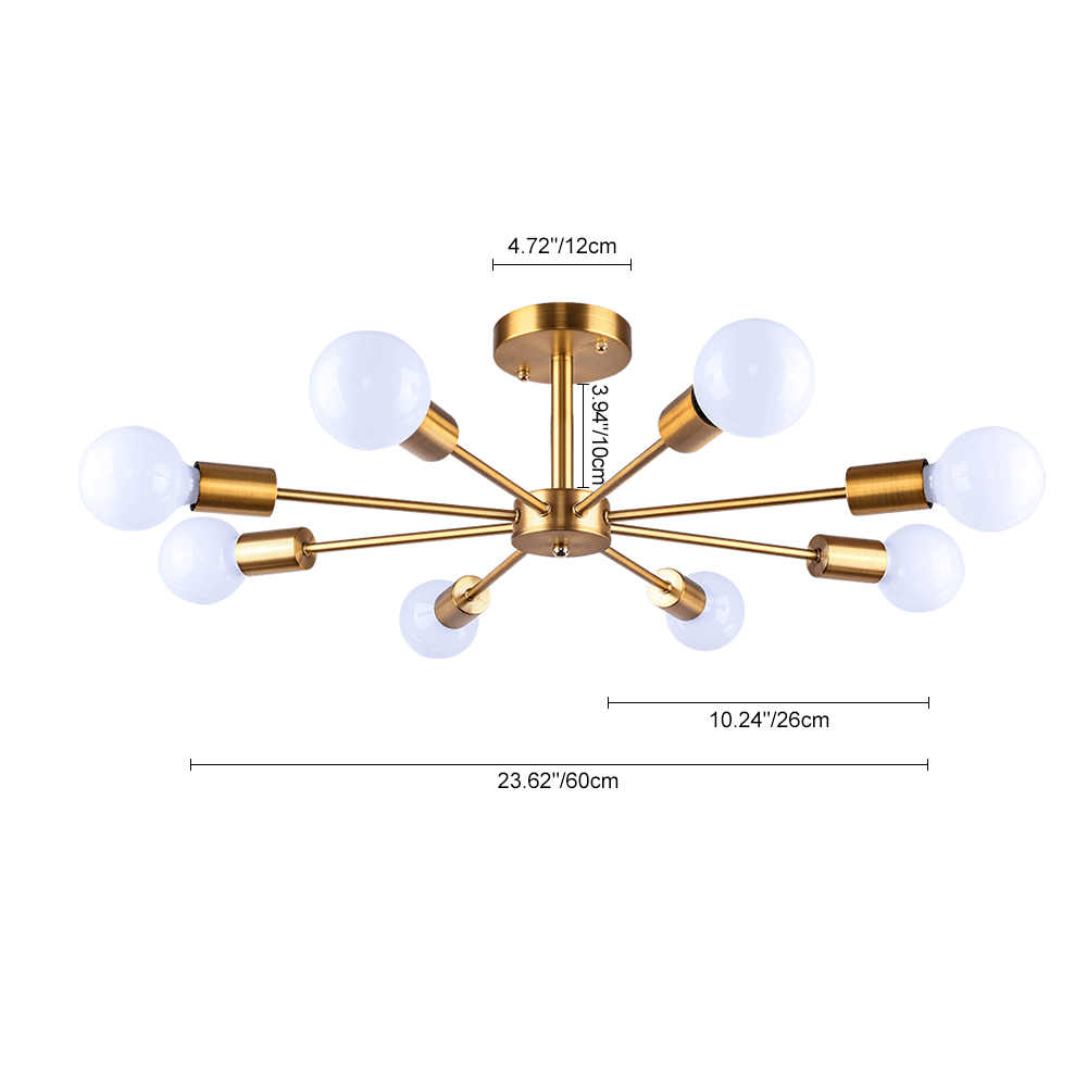 Modern Semi-Flush Mount Crystal Chandelier