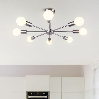 Modern Semi-Flush Mount Crystal Chandelier