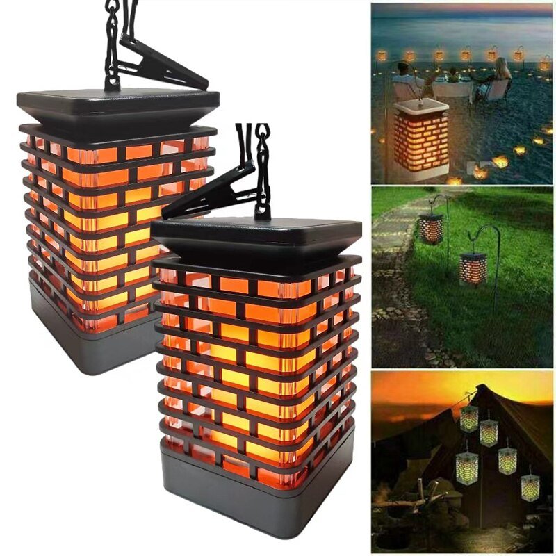 LED Solar Flickering Flame Lantern - Solar Powered Outdoor Garden Light - Yeezlab