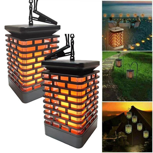 LED Solar Flickering Flame Lantern - Solar Powered Outdoor Garden Light - Yeezlab