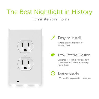 Smart Plug in Night Light Outlet Cover