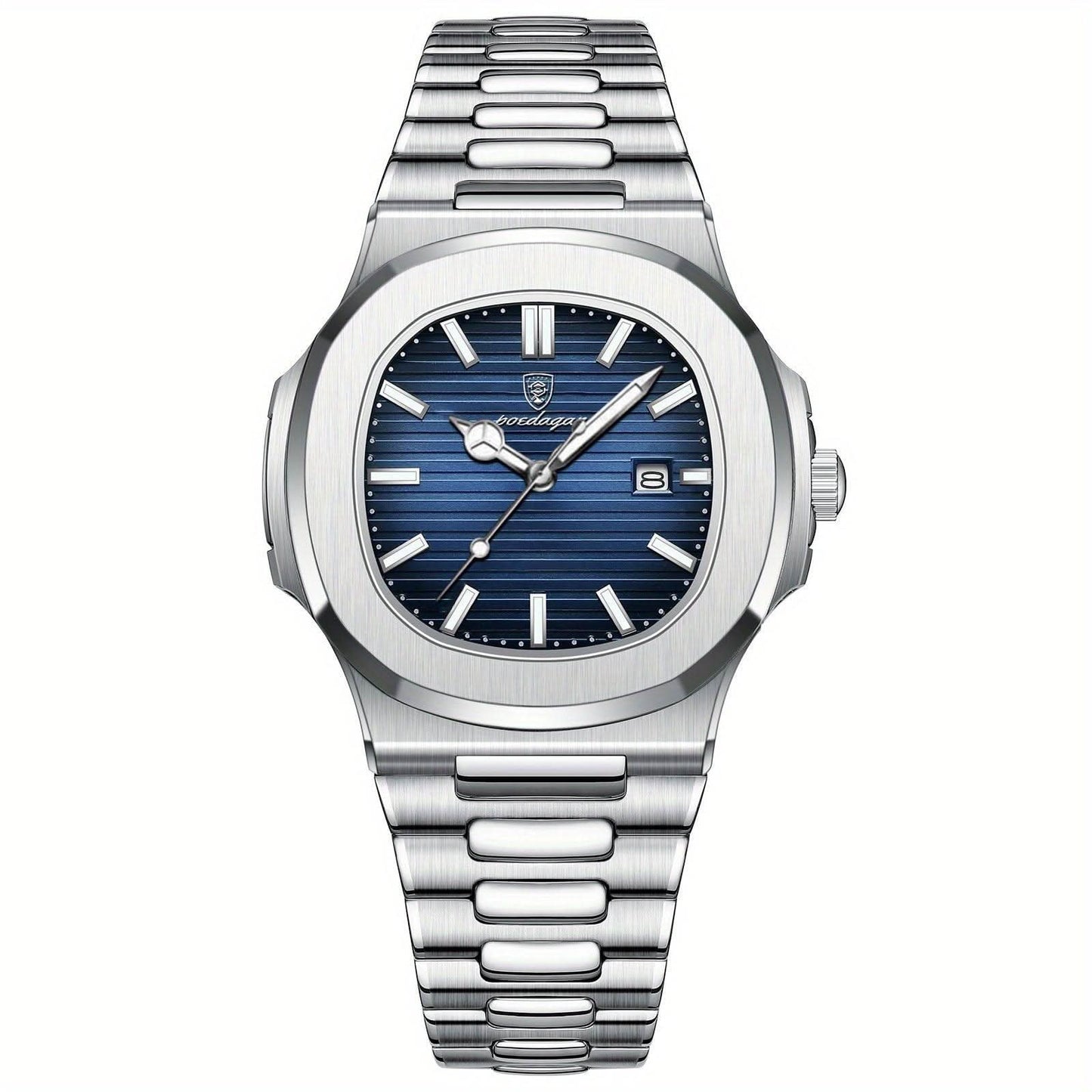 Men's Classic Stainless Steel Quartz Watch with Date