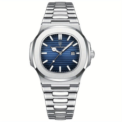 Men's Classic Stainless Steel Quartz Watch with Date