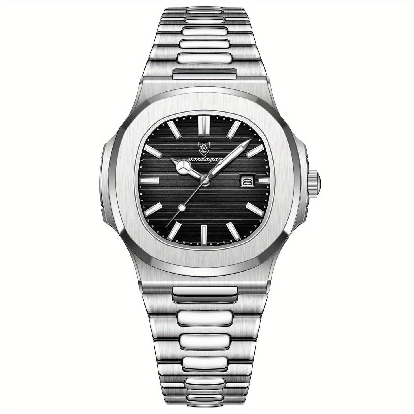 Men's Classic Stainless Steel Quartz Watch with Date