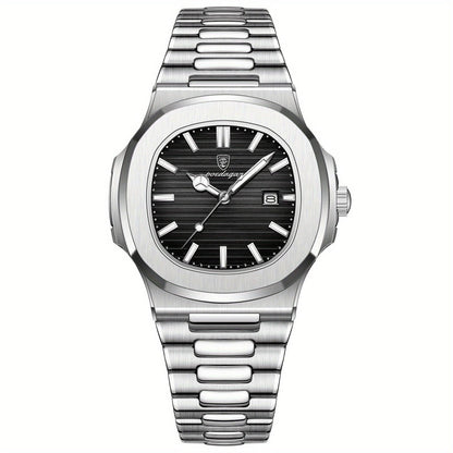 Men's Classic Stainless Steel Quartz Watch with Date