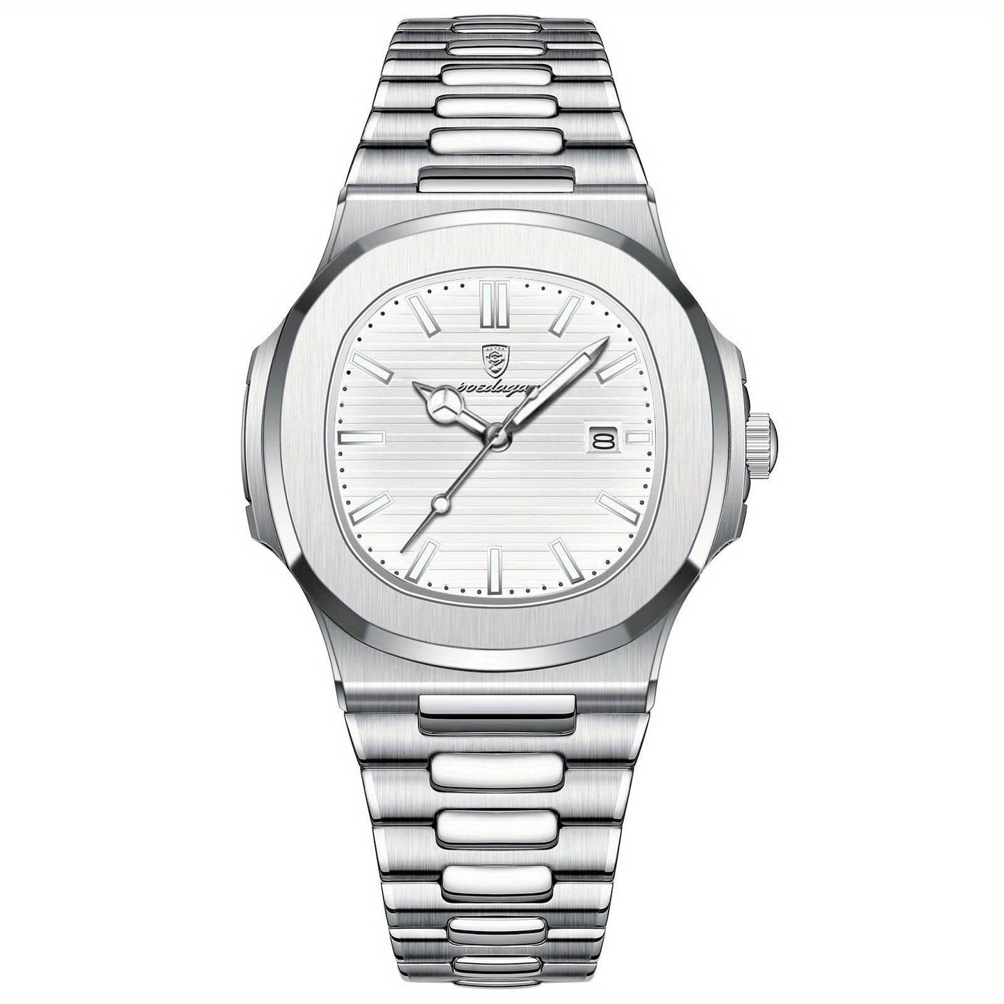 Men's Classic Stainless Steel Quartz Watch with Date
