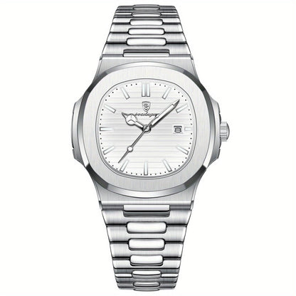 Men's Classic Stainless Steel Quartz Watch with Date