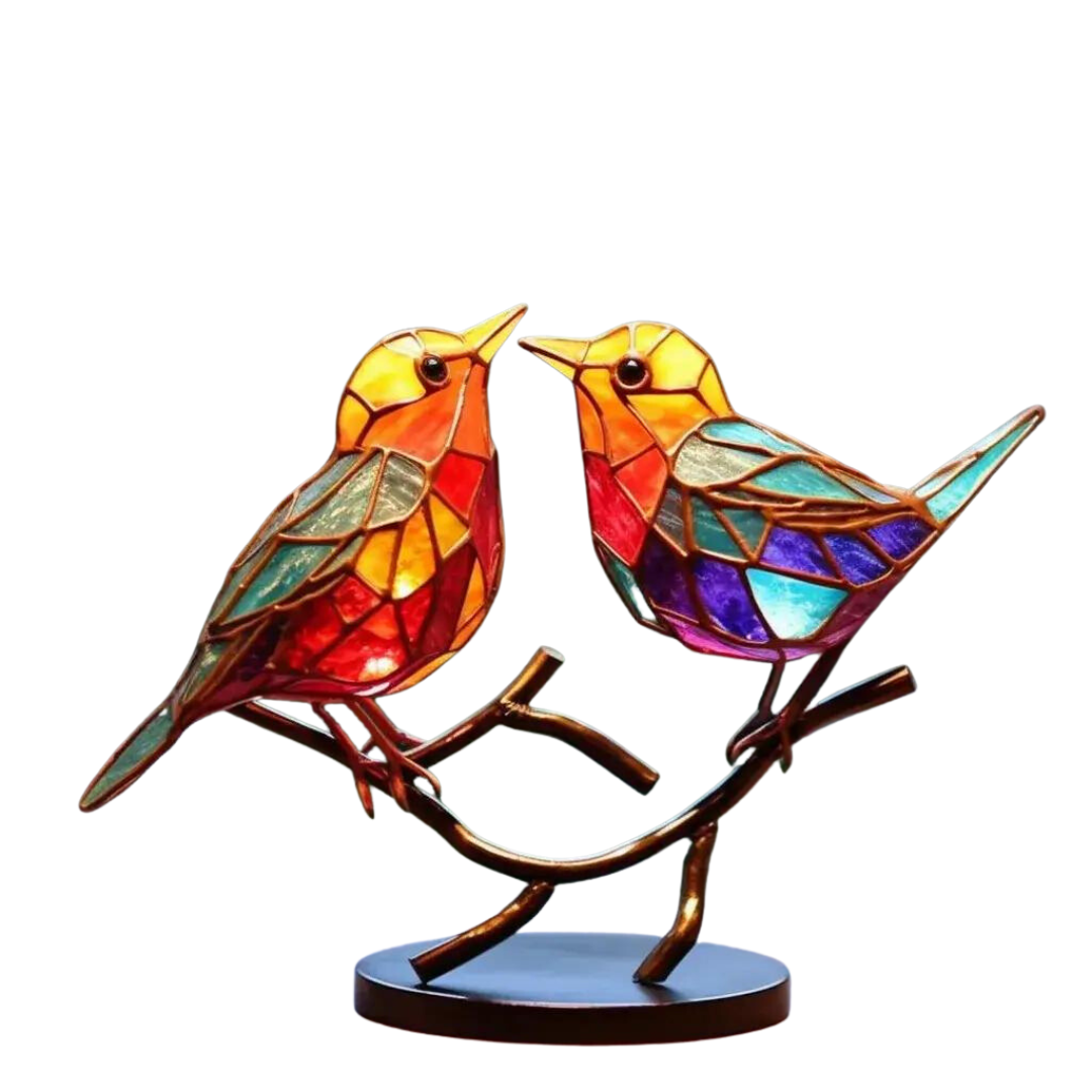 Vibrant Bird Perch Home Decor Figurine