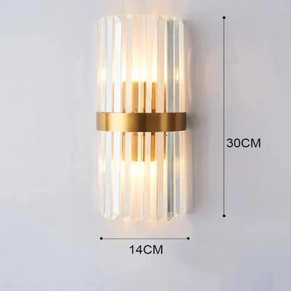 Luxurious Crystal Glass Wall Lamp with Gold Accent