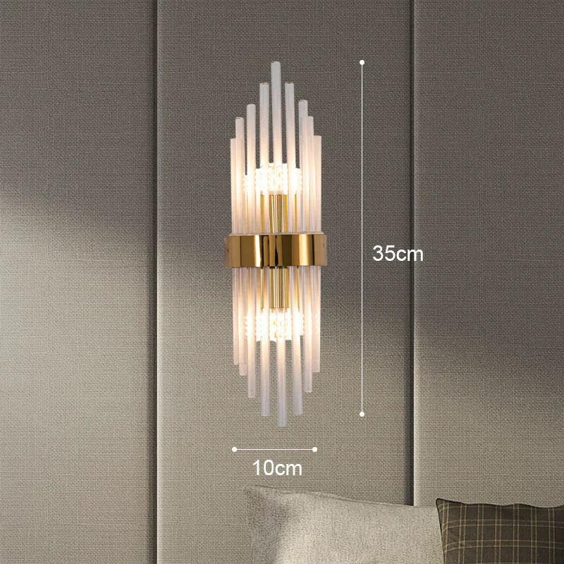 Luxurious Crystal Glass Wall Lamp with Gold Accent