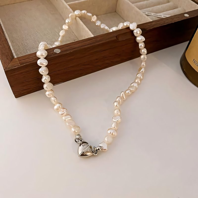 Trendy Crystal Pearl Choker Set Necklace and Bracelet