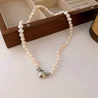 Trendy Crystal Pearl Choker Set Necklace and Bracelet