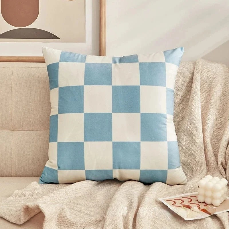 Modern Checker Pattern Throw Pillow
