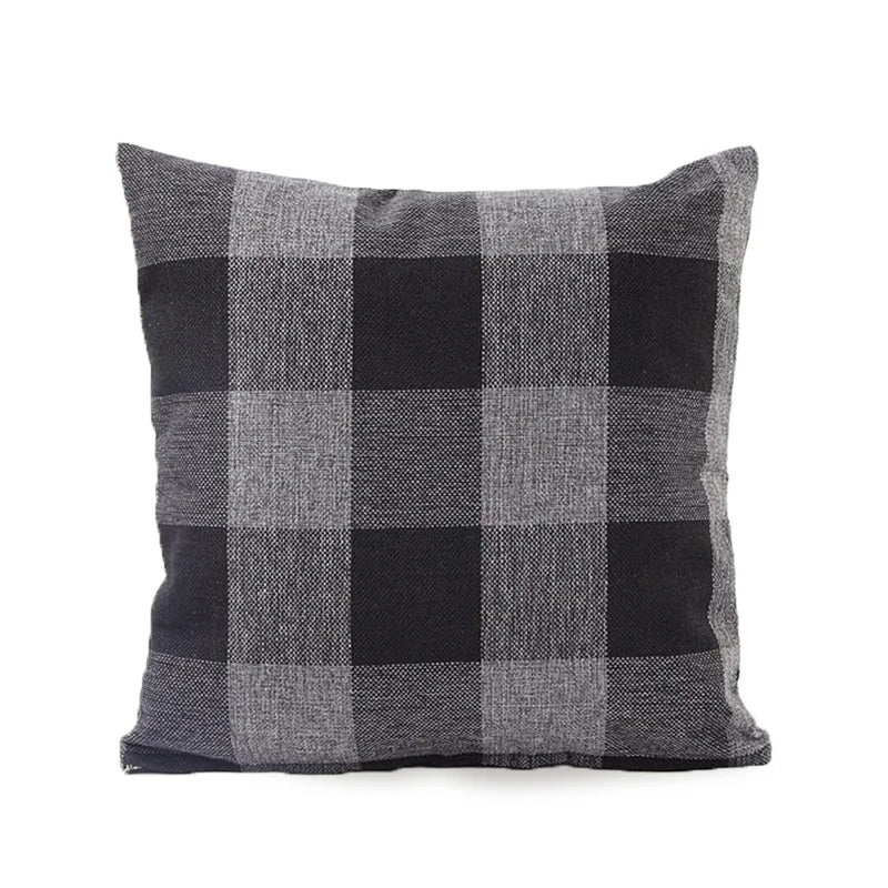 Warm Plaid Pillow Cover in Rustic Home Style