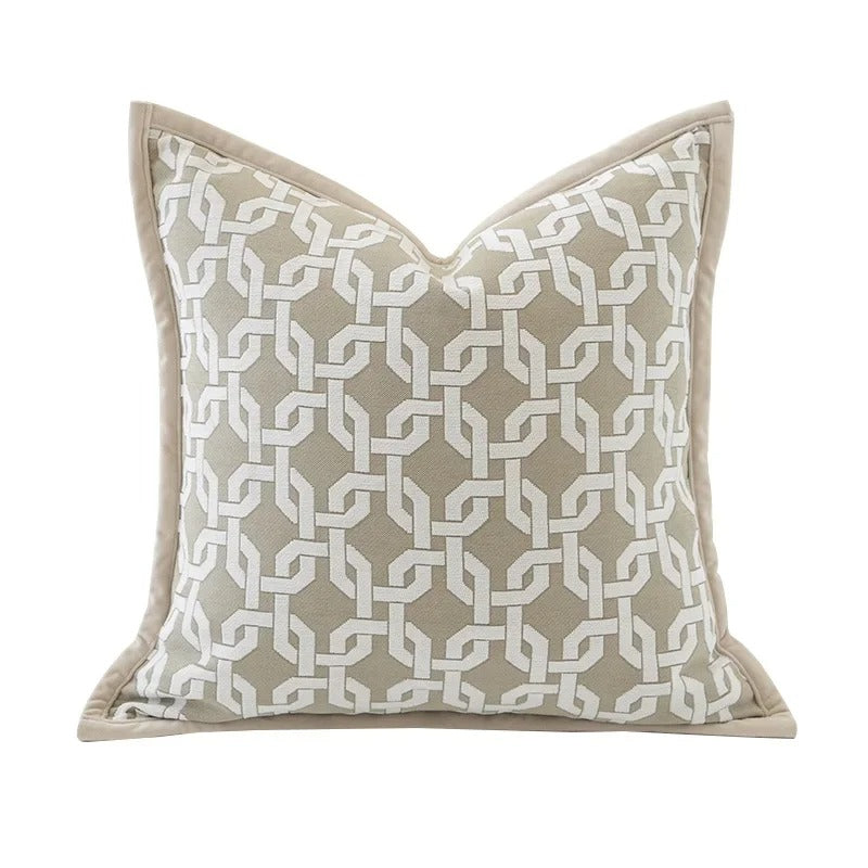 Soft Plush Cushion Cover - Reversible Geometric Pattern